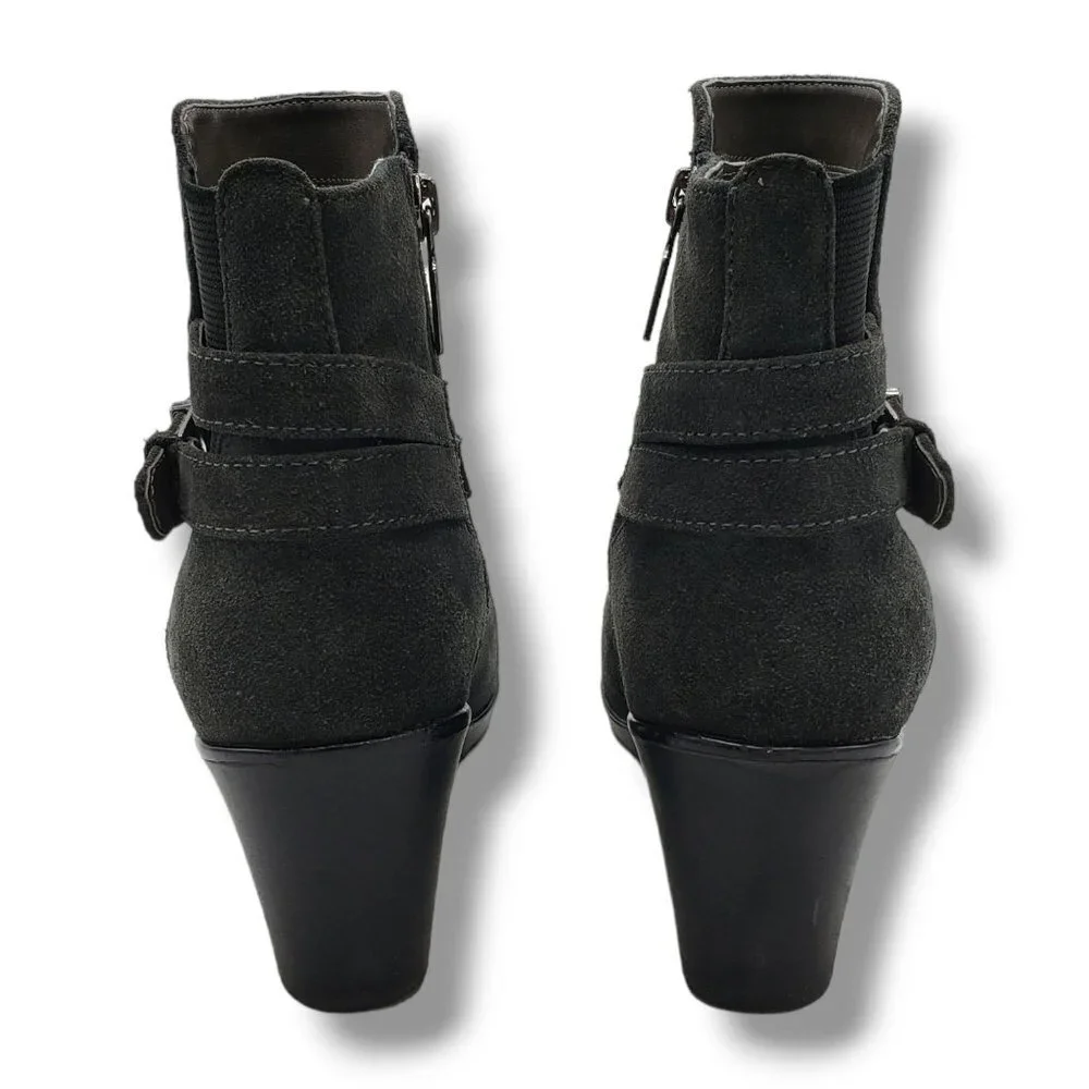 Blondo Lacey Wedge Bootie Womens‎ 7.5 Gray Waterproof Suede B5213-3